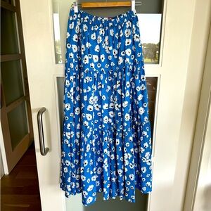 Zara Floral Tiered Maxi Skirt